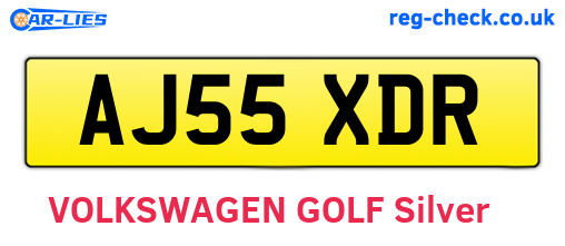 AJ55XDR are the vehicle registration plates.