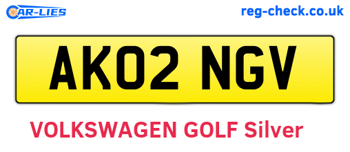 AK02NGV are the vehicle registration plates.