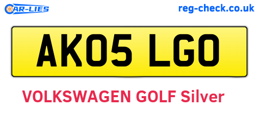 AK05LGO are the vehicle registration plates.