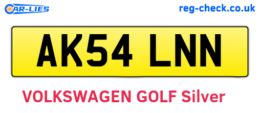 AK54LNN are the vehicle registration plates.