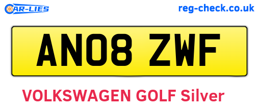 AN08ZWF are the vehicle registration plates.