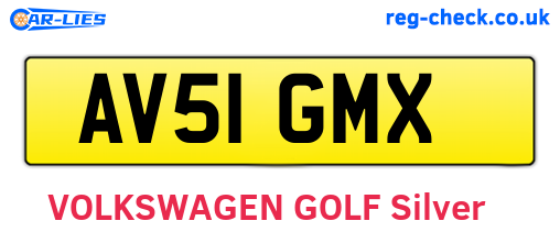 AV51GMX are the vehicle registration plates.