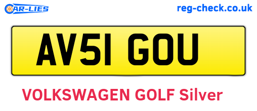 AV51GOU are the vehicle registration plates.