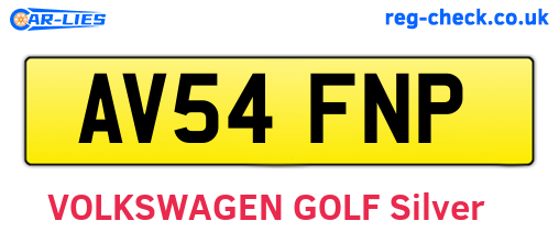 AV54FNP are the vehicle registration plates.