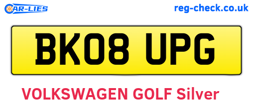 BK08UPG are the vehicle registration plates.