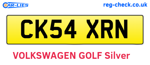 CK54XRN are the vehicle registration plates.