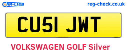 CU51JWT are the vehicle registration plates.