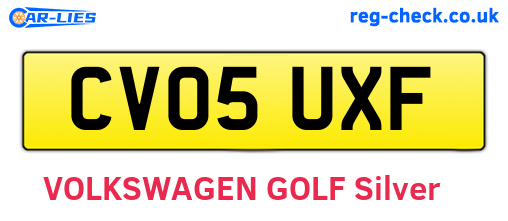 CV05UXF are the vehicle registration plates.