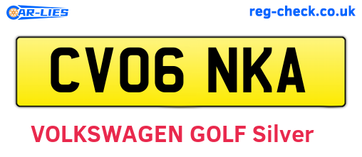 CV06NKA are the vehicle registration plates.