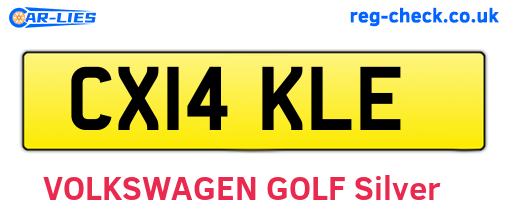 CX14KLE are the vehicle registration plates.