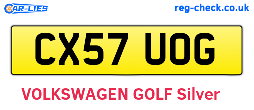 CX57UOG are the vehicle registration plates.