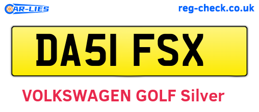 DA51FSX are the vehicle registration plates.