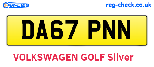 DA67PNN are the vehicle registration plates.