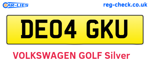 DE04GKU are the vehicle registration plates.
