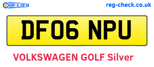 DF06NPU are the vehicle registration plates.