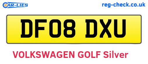 DF08DXU are the vehicle registration plates.