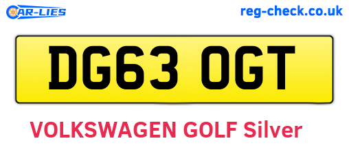 DG63OGT are the vehicle registration plates.