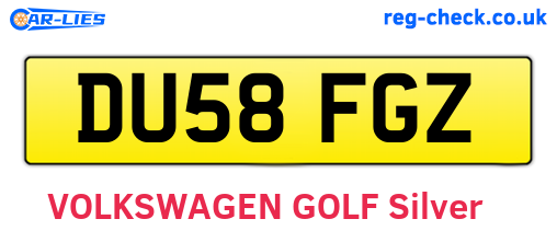DU58FGZ are the vehicle registration plates.