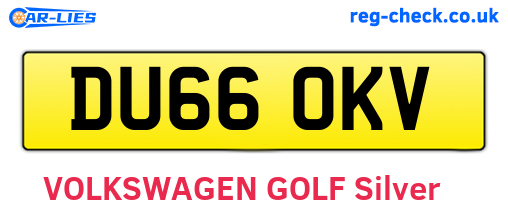 DU66OKV are the vehicle registration plates.