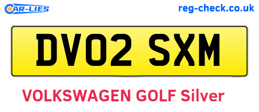 DV02SXM are the vehicle registration plates.