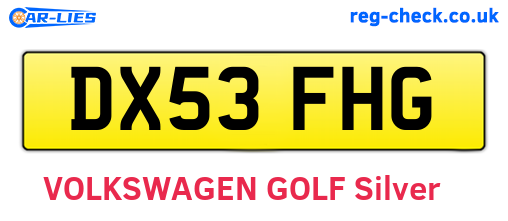 DX53FHG are the vehicle registration plates.