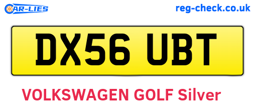 DX56UBT are the vehicle registration plates.