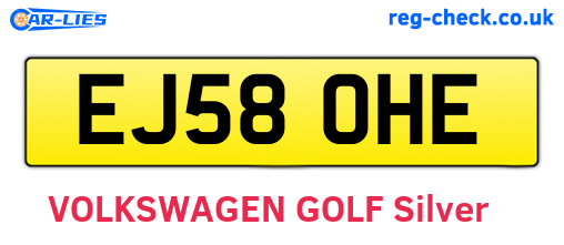 EJ58OHE are the vehicle registration plates.