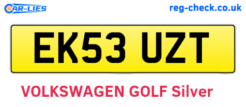 EK53UZT are the vehicle registration plates.