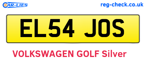 EL54JOS are the vehicle registration plates.