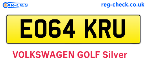 EO64KRU are the vehicle registration plates.