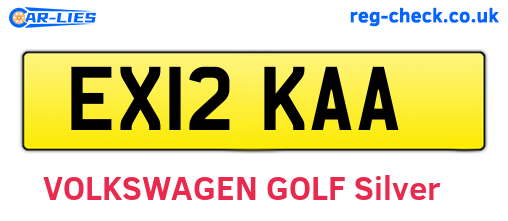 EX12KAA are the vehicle registration plates.