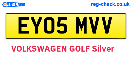EY05MVV are the vehicle registration plates.