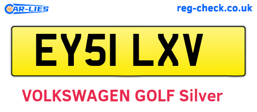 EY51LXV are the vehicle registration plates.