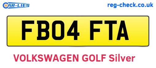 FB04FTA are the vehicle registration plates.