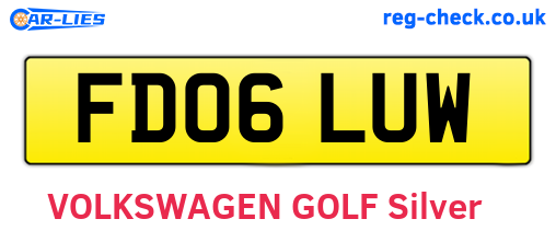 FD06LUW are the vehicle registration plates.