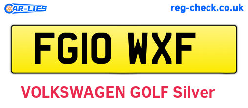 FG10WXF are the vehicle registration plates.