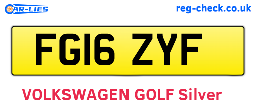 FG16ZYF are the vehicle registration plates.