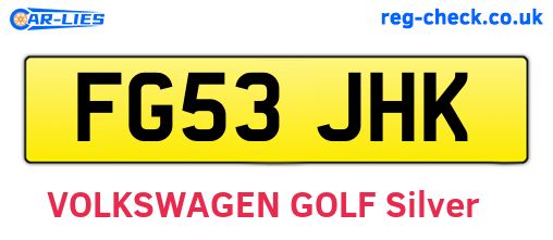 FG53JHK are the vehicle registration plates.
