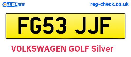FG53JJF are the vehicle registration plates.