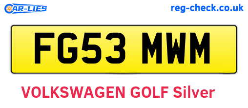 FG53MWM are the vehicle registration plates.