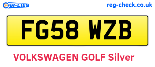 FG58WZB are the vehicle registration plates.