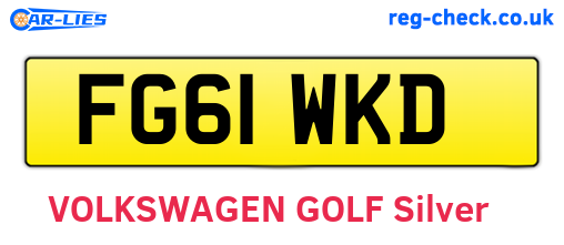 FG61WKD are the vehicle registration plates.