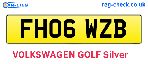 FH06WZB are the vehicle registration plates.