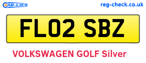 FL02SBZ are the vehicle registration plates.