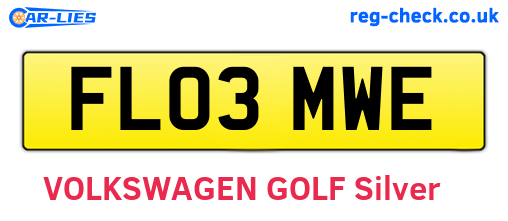 FL03MWE are the vehicle registration plates.