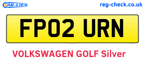 FP02URN are the vehicle registration plates.