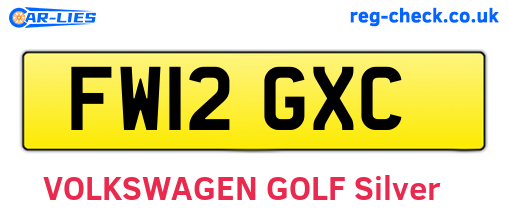 FW12GXC are the vehicle registration plates.