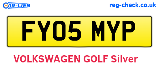 FY05MYP are the vehicle registration plates.