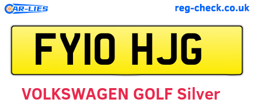 FY10HJG are the vehicle registration plates.