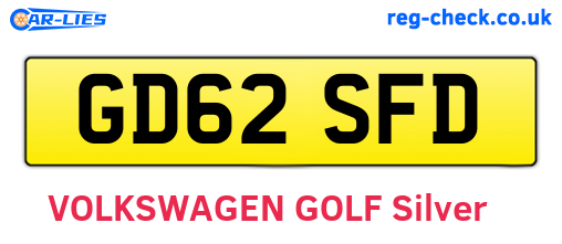 GD62SFD are the vehicle registration plates.